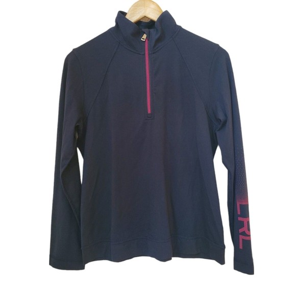 Lauren Ralph Lauren Sweaters - Lauren Ralph Lauren Women's Black Quarter Zip Pullover Sweater Sz L Black Label